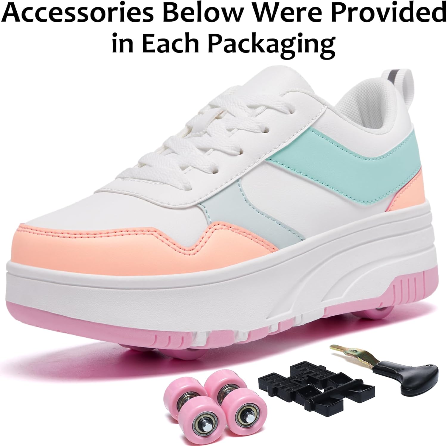 Detalle de ANEFUN Rollschuhe Schuhe für Kinder – 2- oder 4-Rad, abnehmbar, flexibel nutzbar