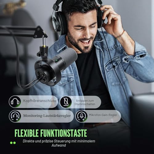 Thumbnail 4 de FIFINE K688CT Podcast Mikrofon-Set mit Boom Arm – USB/XLR, Mute-Taste, 3,5 mm Kopfhörer–Port