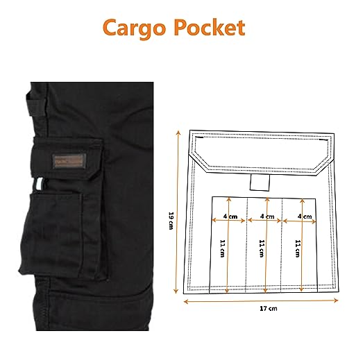 Detalle de WrightFits Men Pro-11 Work Trousers Black – Heavy Duty Safety Cargo Pant