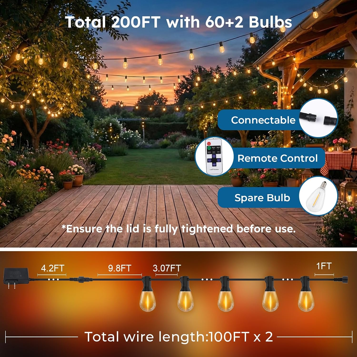 Thumbnail 6 de Outdoor String Lights, 200 ft