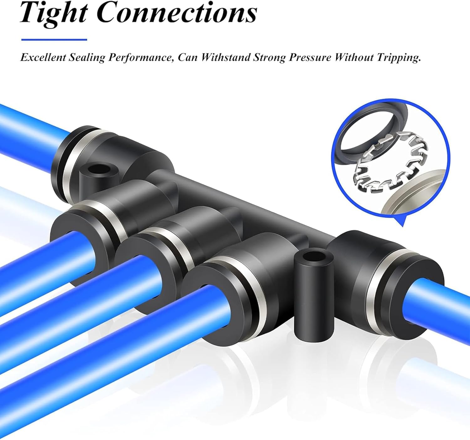 Thumbnail 5 de TAILONZ Pneumatic 6mm Straight Push Connectors (5 Pieces) – 6‑Way Plastic Air Line Fittings