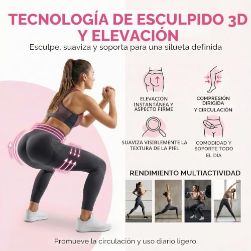 Detalle 2 de Leggings riou anticelulíticos de compresión para mujer