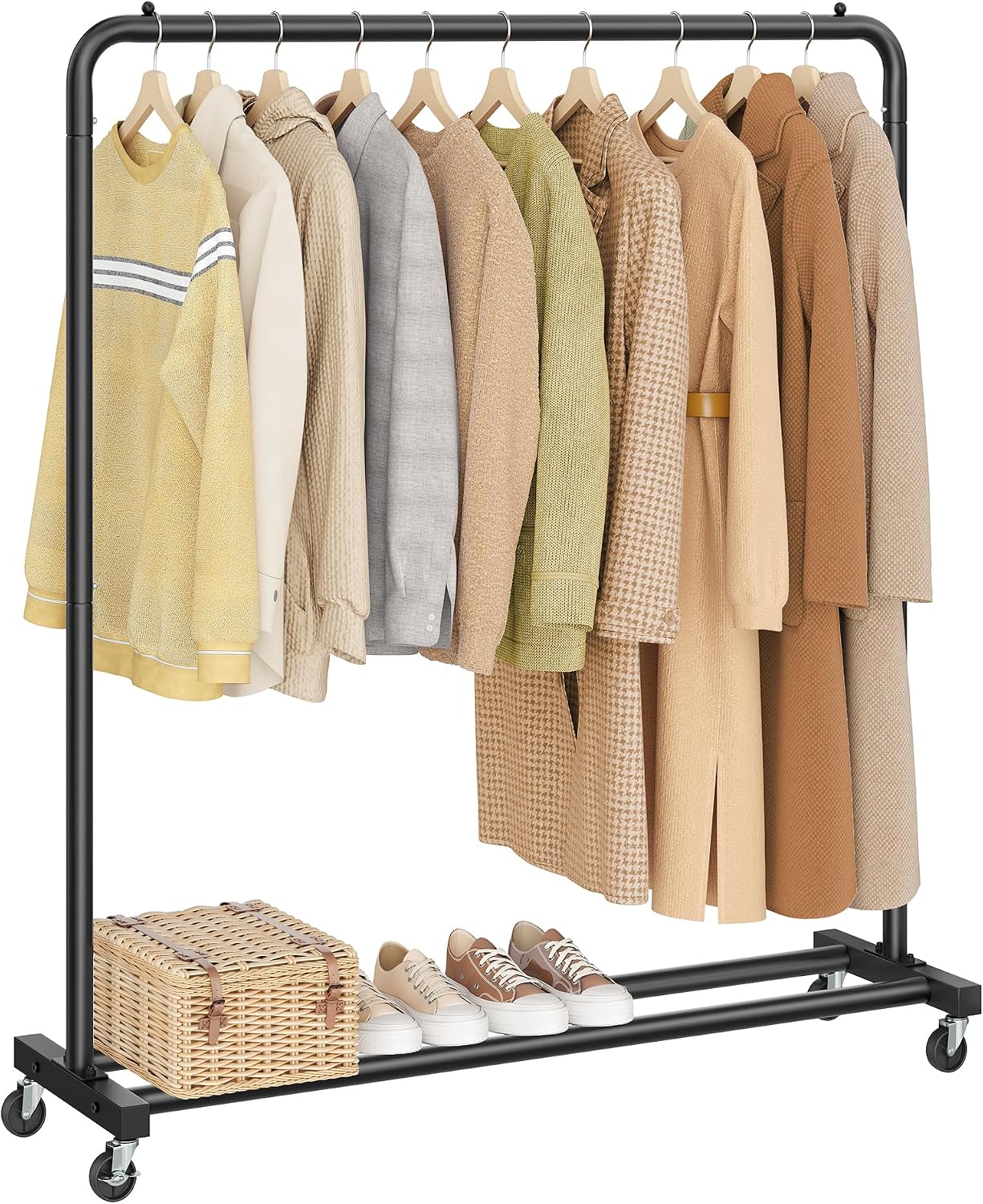 Thumbnail 6 de SONGMICS Clothes Rack on Wheels HSR016WG01: A sturdy, mobile garment rail with lockable wheels