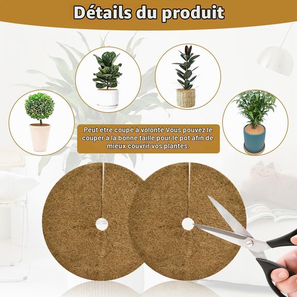 Detalle 1 de OFFCUP kokosvezel plantenschijven, 4 stuks van 30 cm voor mulch