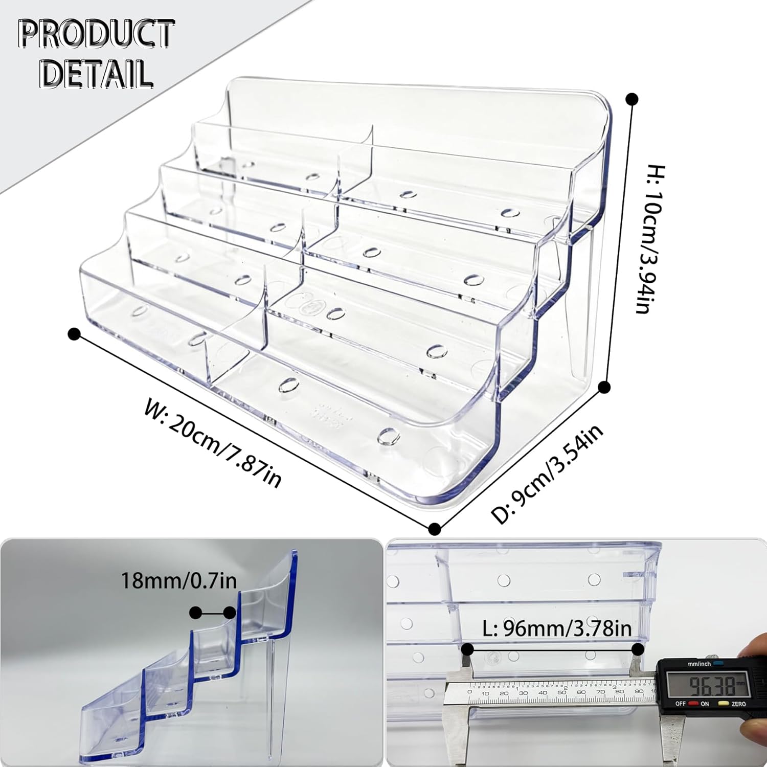 Detalle de Toowood 2 Pcs 8-Pocket Clear Desktop Card Holder Set