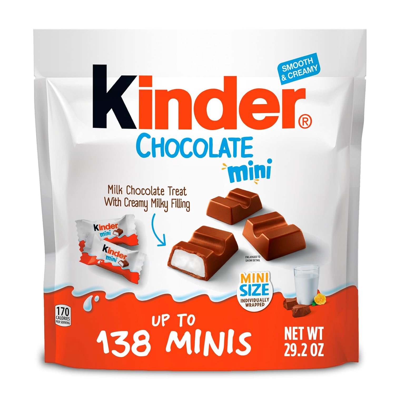 Detalle de Kinder Chocolate Mini 10009800512642 Halloween Candy Bars, 29.2 oz Bulk