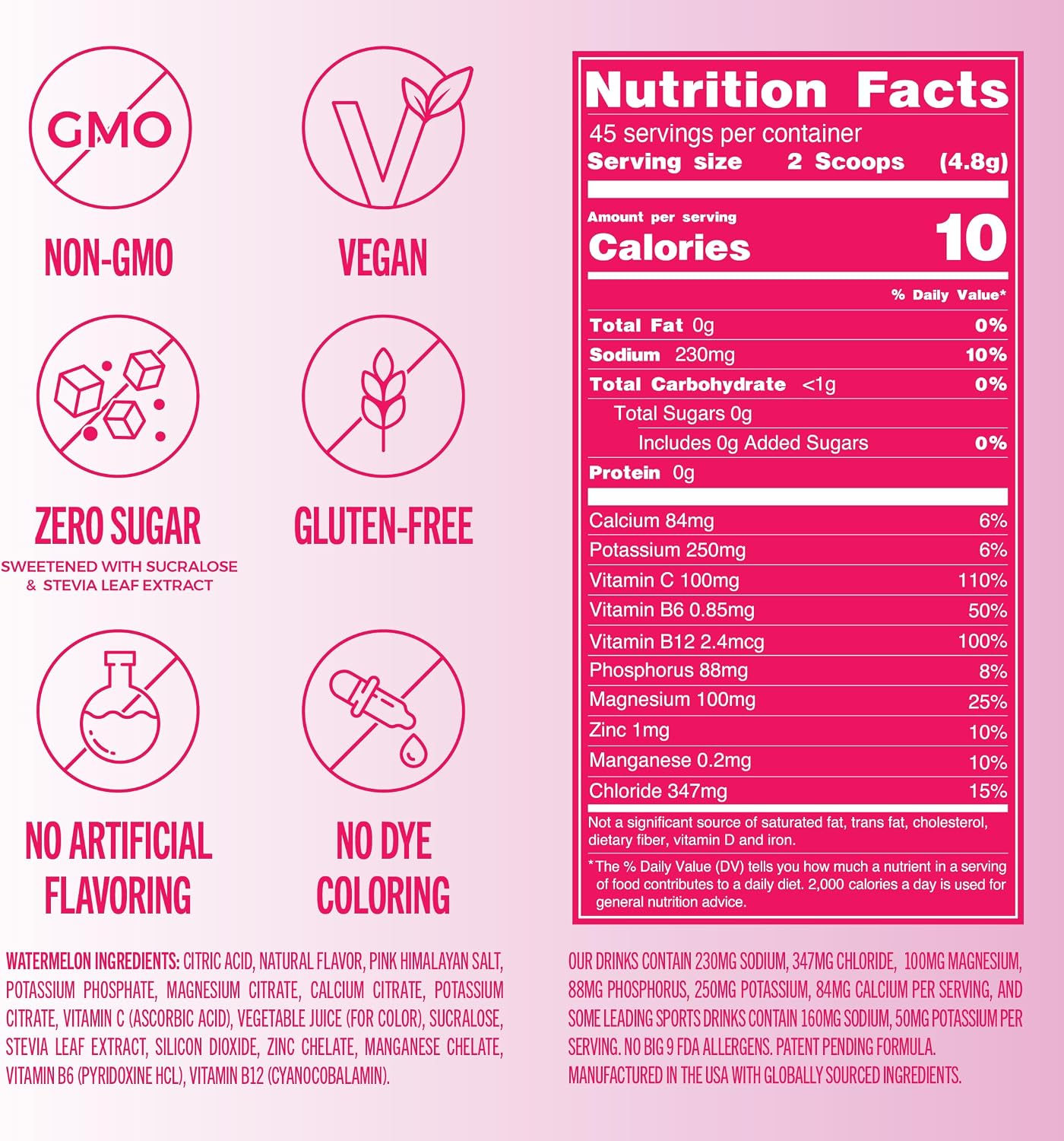 Detalle 2 de TREVI Zero Sugar Electrolyte Powder, Watermelon, 45-Scoop Tub