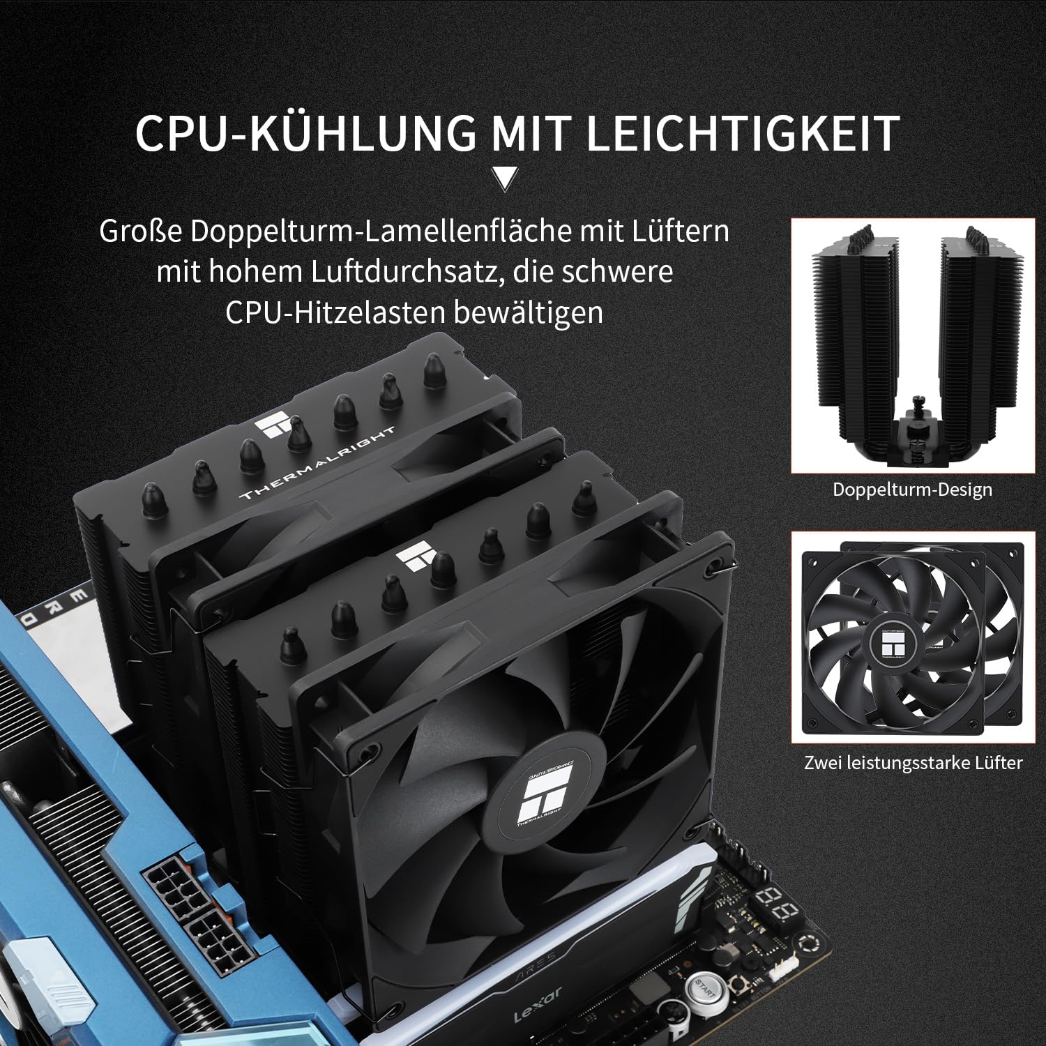 Detalle 2 de Thermalright Phantom Spirit 120 SE BLACK 154 mm