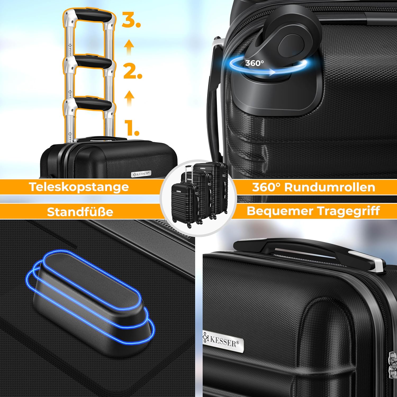 Thumbnail 4 de KESSER® Hartschalenkofferset M-L-XL 55/84/120 L
