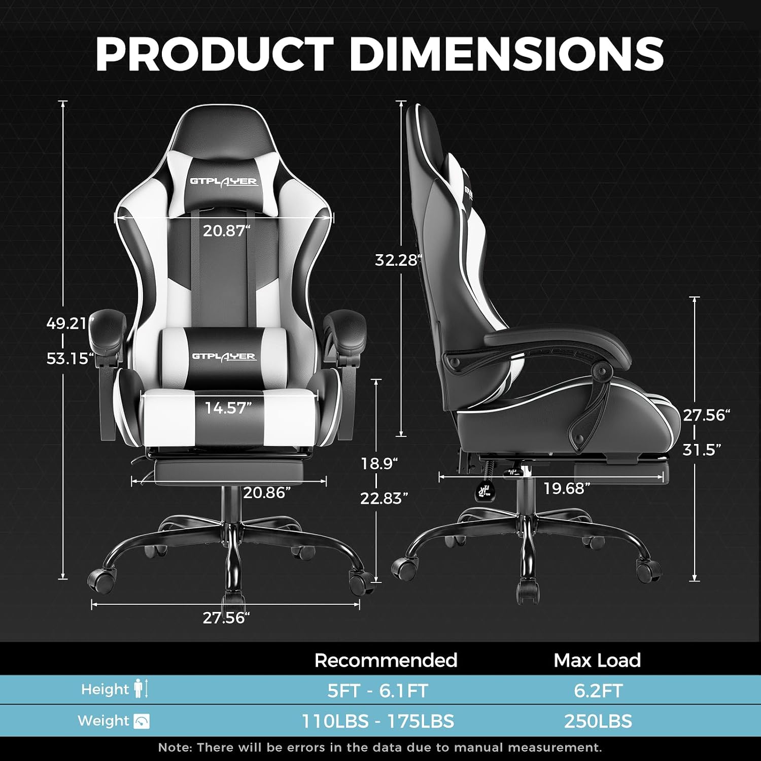 Detalle de GTPLAYER Gaming Chair, Pearl White