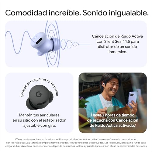 Thumbnail 1 de Google Pixel Buds 2a: Auriculares inalámbrics con cancelación de ruido activa y ajuste cómodo – Verde musgo