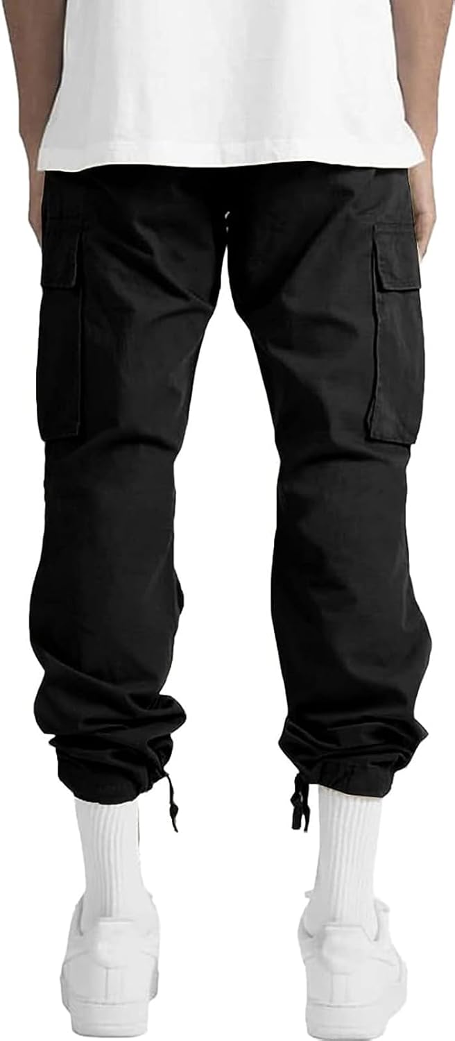 Detalle 1 de HUNGSON Men’s Cargo Pants with Drawstring Waist, Relaxed Fit Hiking Joggers