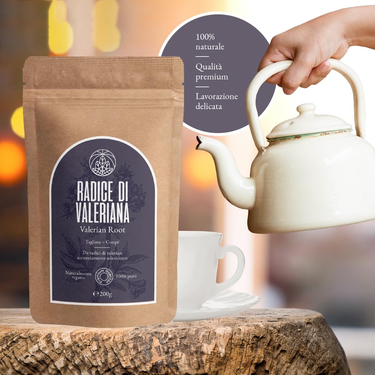 Detalle de Tisana alla radice di valeriana Monte Nativo (200 g) – Valeriana officinalis, puro e delicato