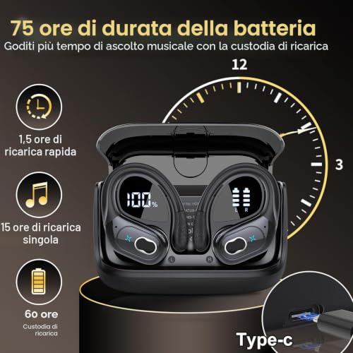 Thumbnail 4 de STECEi AI Cuffie Traduzione 3 in 1: traduzione in tempo reale, ascolto e chiamate con Bluetooth 5.4