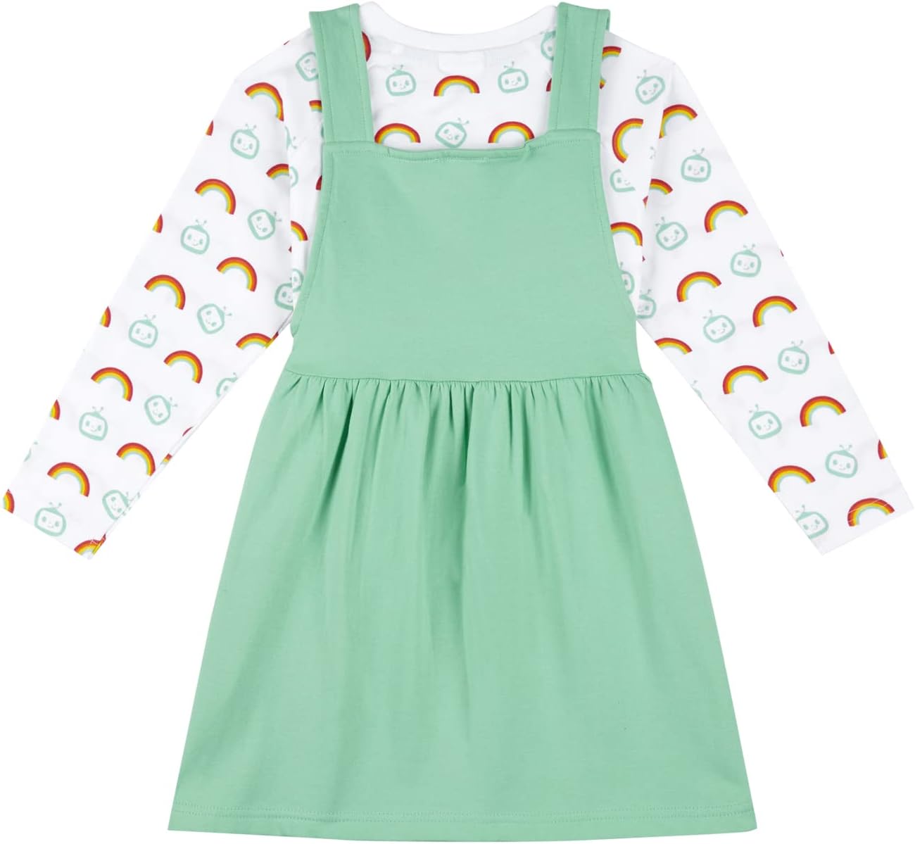 Detalle 2 de CoComelon Girls Pinafore Spring Summer Dress – 2-Piece Set (9 Months to 5 Years)
