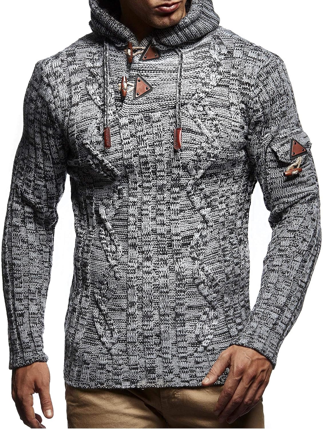 Thumbnail 6 de Leif Nelson maglione da uomo con cappuccio LN-5400 in felpa a maglia
