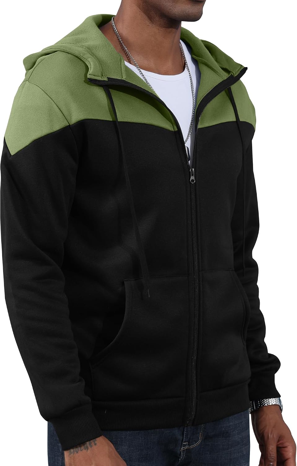 Thumbnail 3 de Mens Fleece Zip-Up Hooded Sweatshirt casual hoody