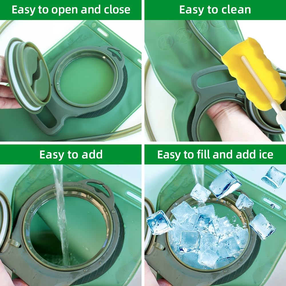 Detalle de Hydration Bladder 2L for Hiking Backpacks – Leak‑Proof TPU Water Reservoir in Military Green