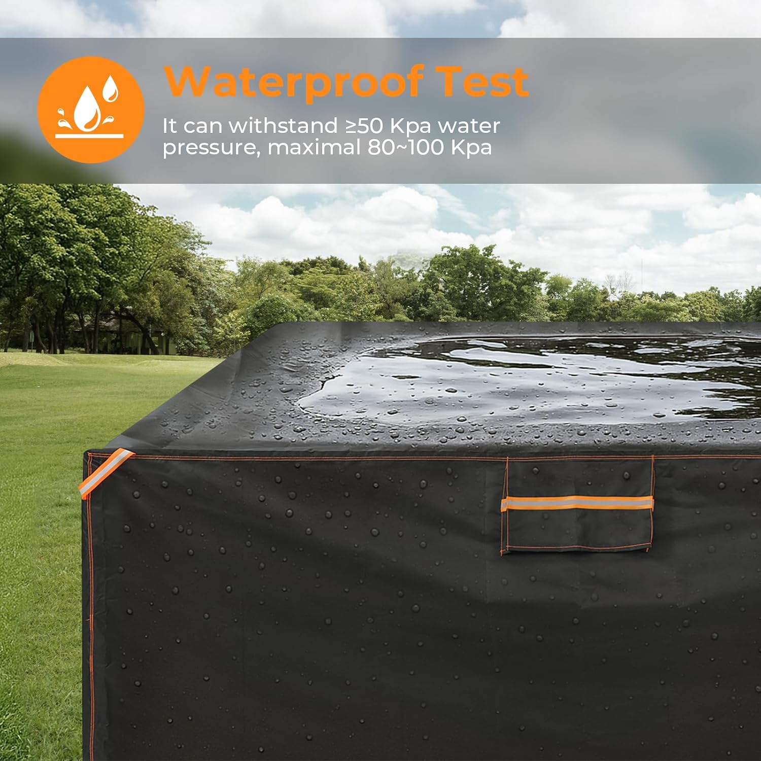 Detalle de GARPROVM Abdeckplane für Gartenmöbel Outdoor 200x165x80 cm (420D Oxford, wasserdicht, mit Belüftung)