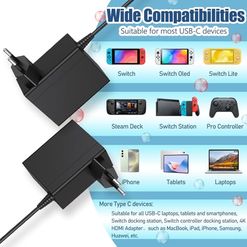 Thumbnail 1 de Cargador PD 45W para Nintendo Switch de YSSTKFD: carga rápida estable y modo TV