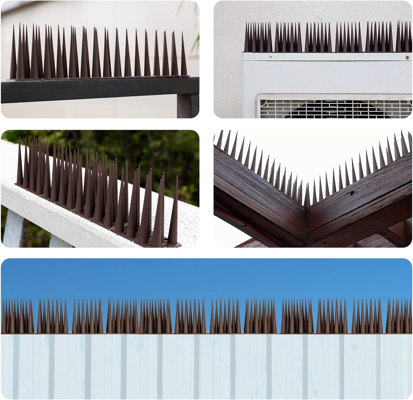 Thumbnail 6 de OFFO Bird Spikes High for anti-pigeons and bird deterrent fence spikes, 10cm height, brown, 5.6m