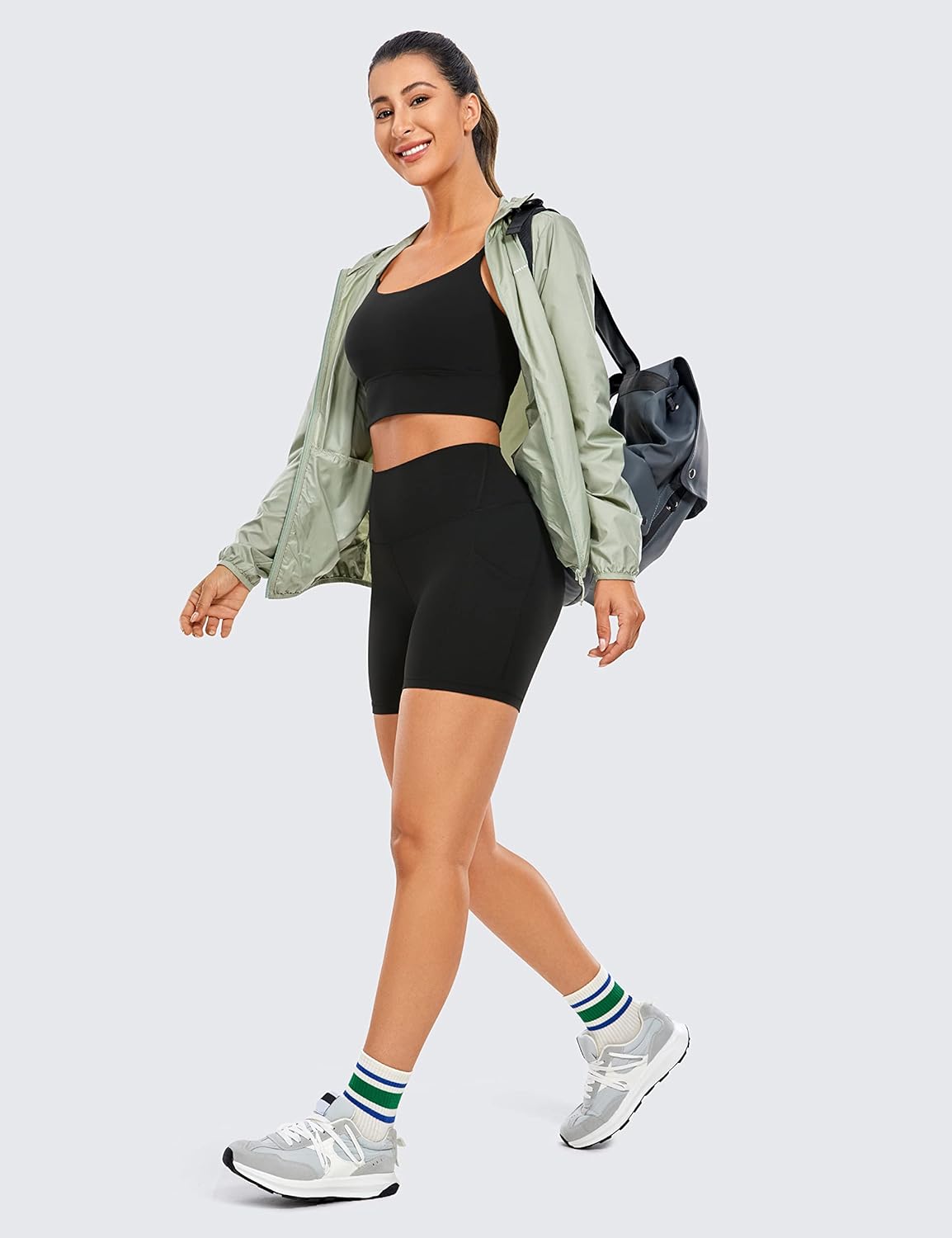 Detalle de CRZ YOGA Donna Butterluxe d Pantaloncini Motociclista da 13 cm con vita alta e tasche laterali nero, taglia 44