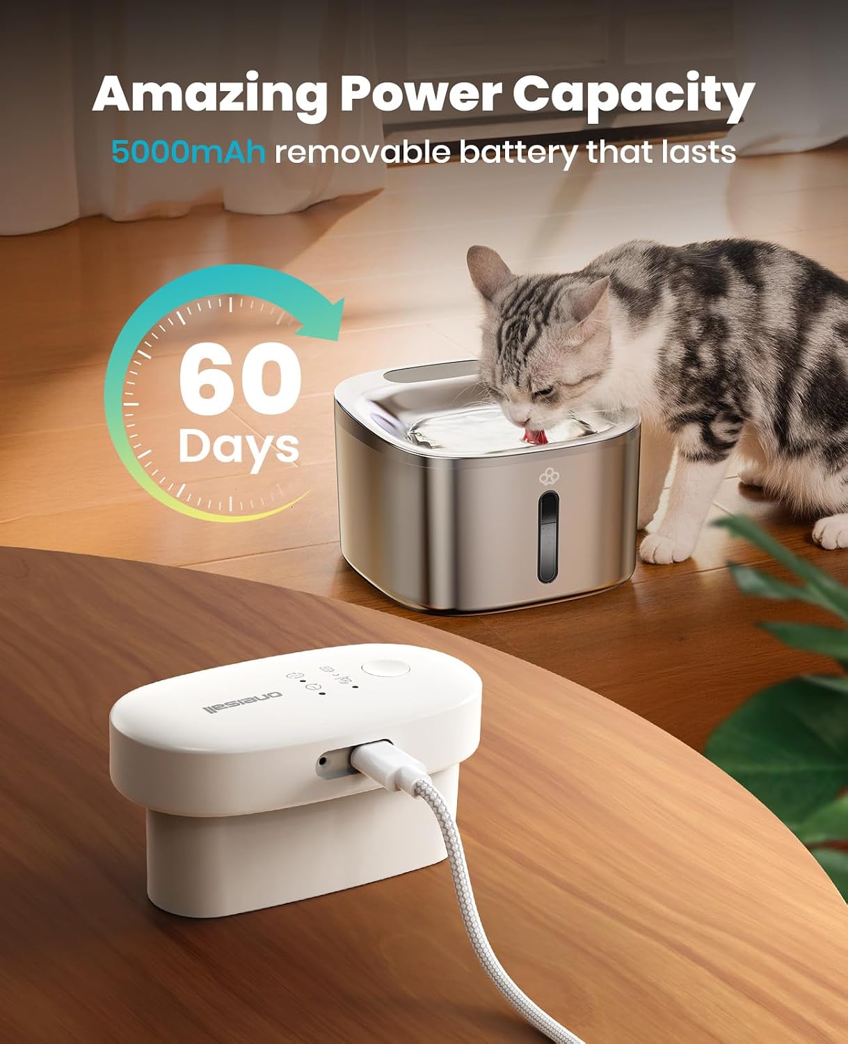 Thumbnail 3 de oneisall Wireless Cat Water Fountain