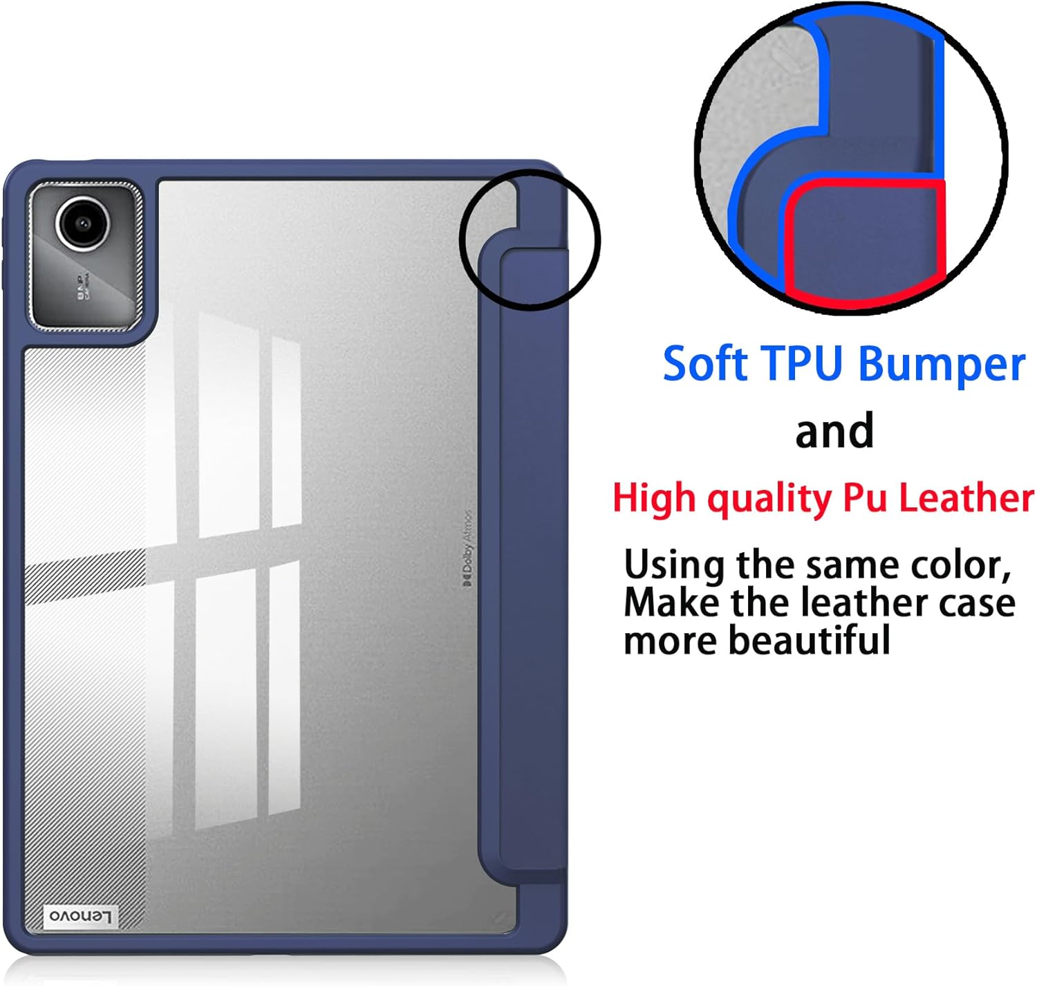 Thumbnail 5 de idudao Premium Hybrid Case for Lenovo Tab M11 TB330FU (11 inch, 2024) in Dark Blue