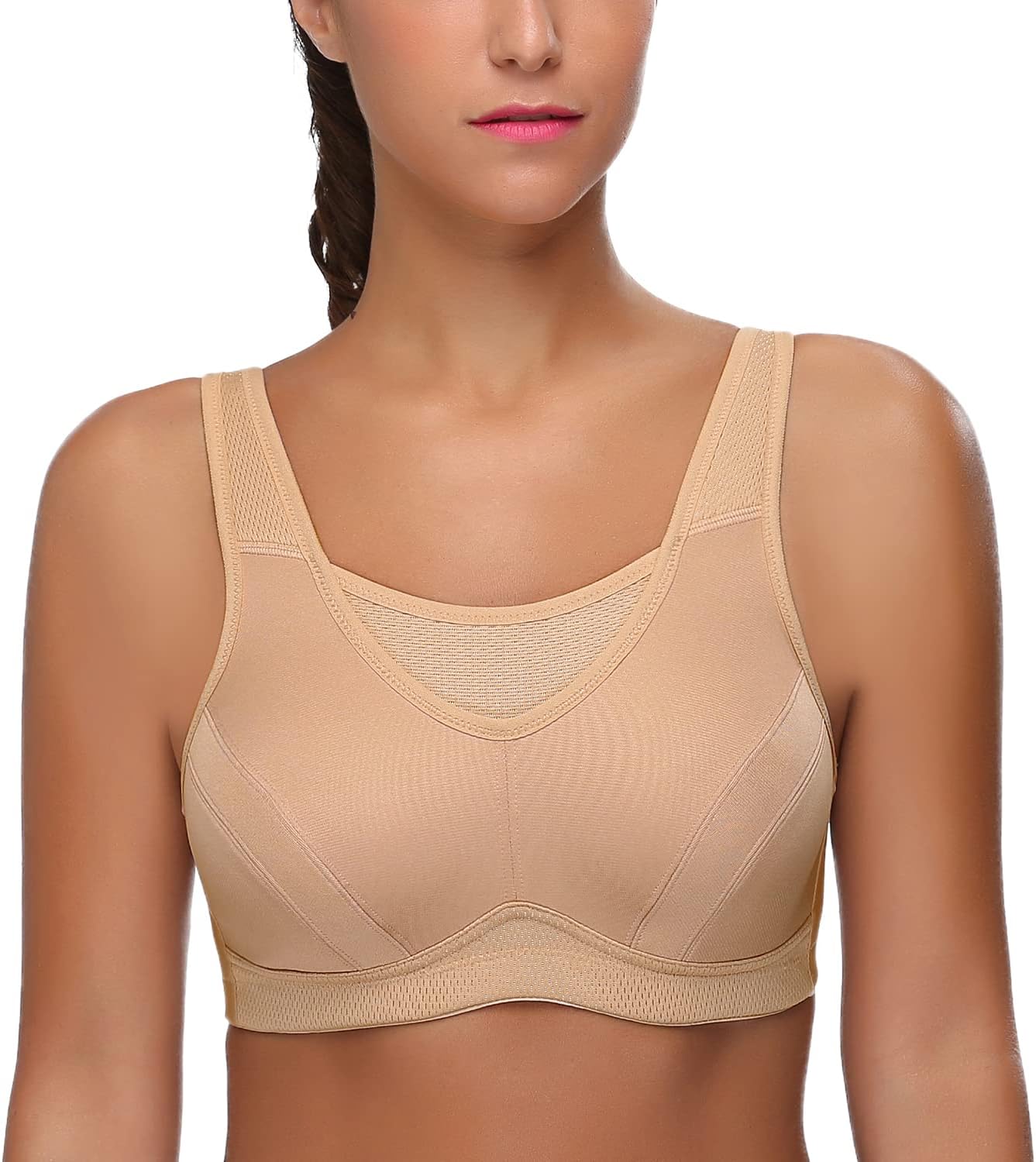 Detalle de WingsLove Women’s High-Impact Sports Bra: Full Coverage, Wirefree Support
