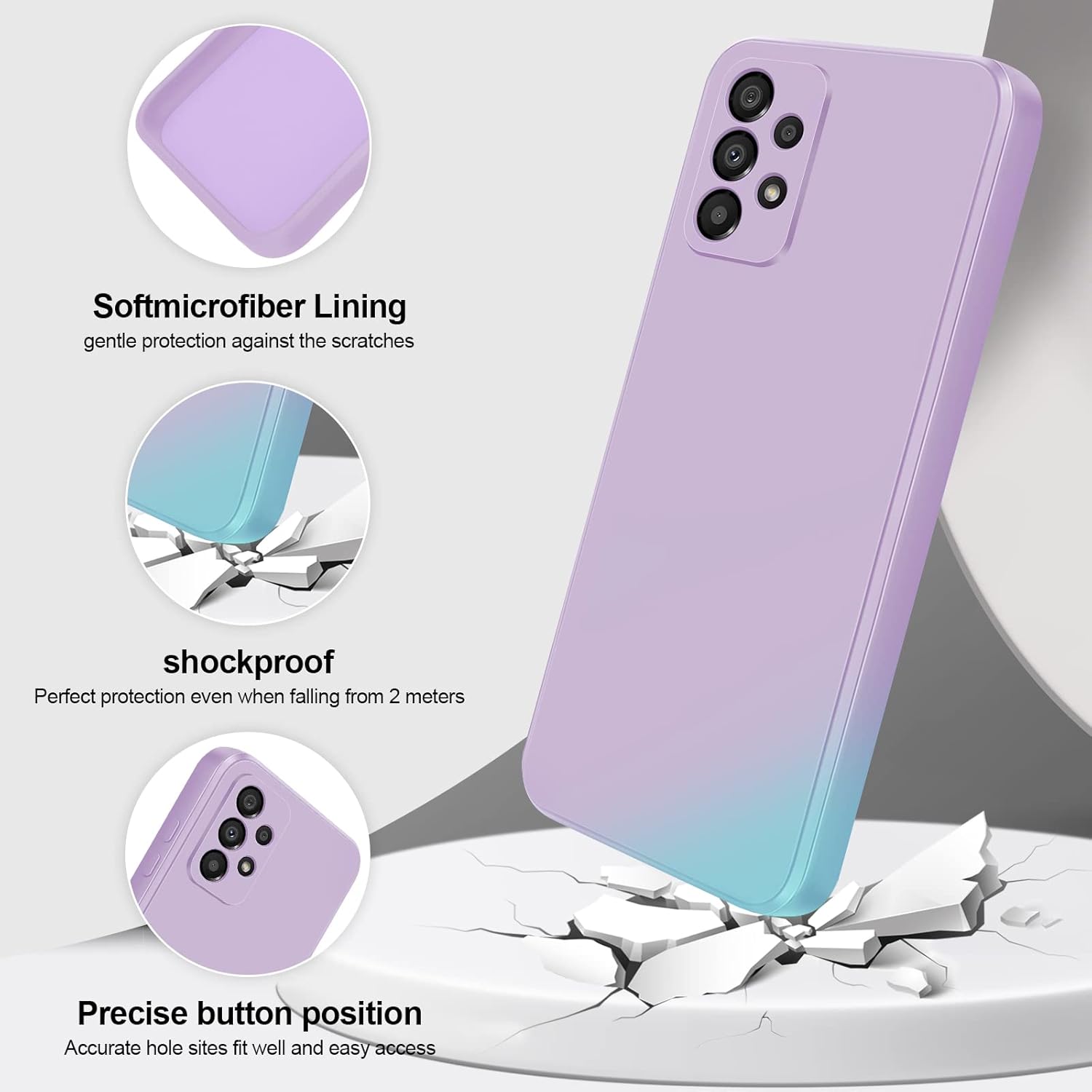 Thumbnail 1 de GiiYoon Liquid-Silicone Hülle für Samsung Galaxy A33 5G (lila) – Rundumschutz mit Mikrofaserfutter