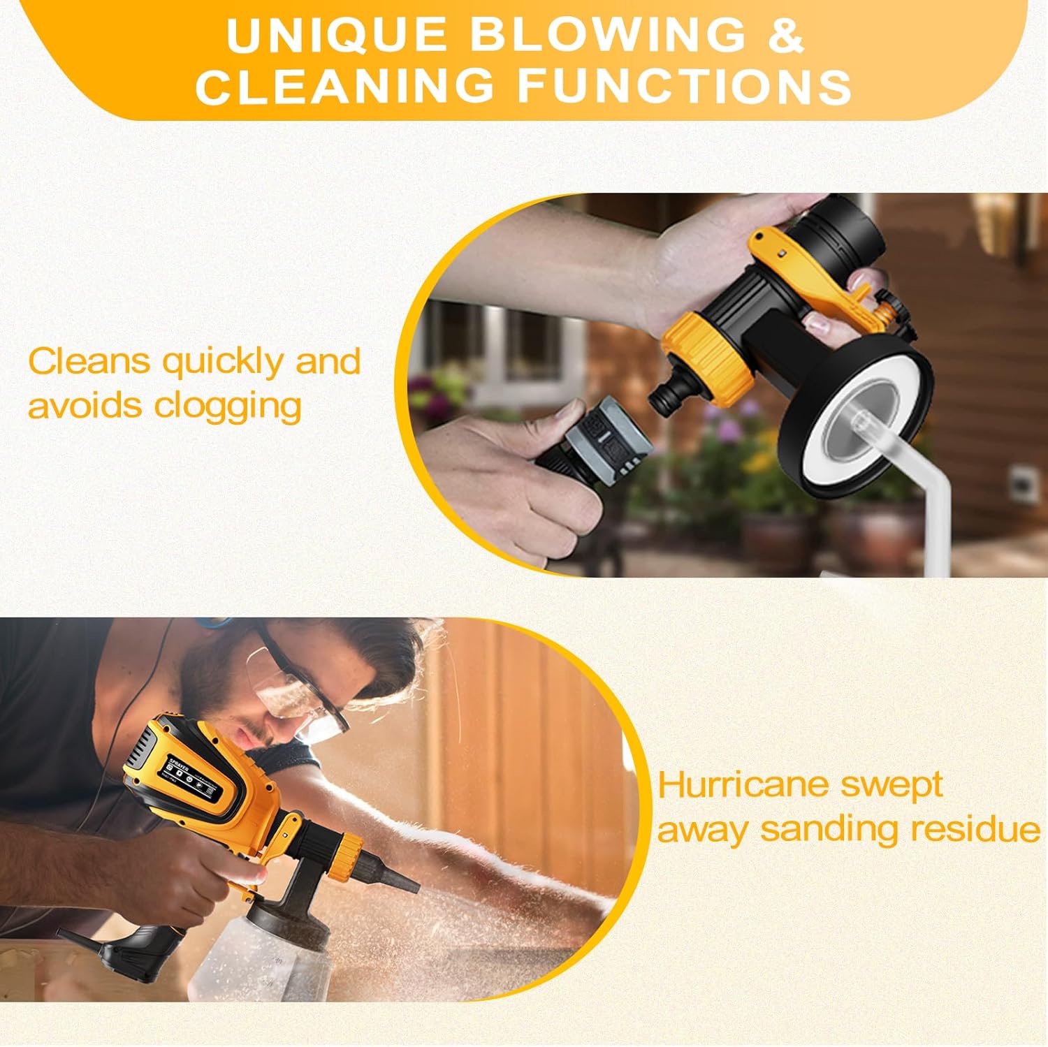Thumbnail 4 de VONFORN Paint Sprayer VF803: 700W HVLP, 4 Nozzles, 3 Patterns, Easy Cleaning