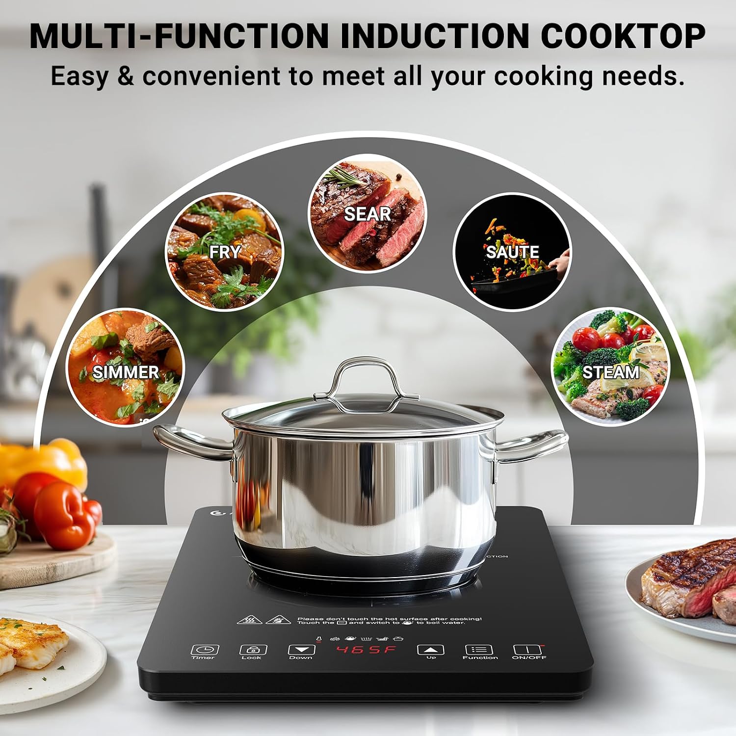 Thumbnail 2 de AMZCHEF Portable Induction Cooktop 1800W