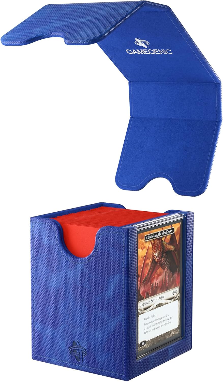 Detalle de Gamegenic Squire Plus 100+ XL デッキケース|二重スリーブ対応・UVカット付きカードケース・ブルー