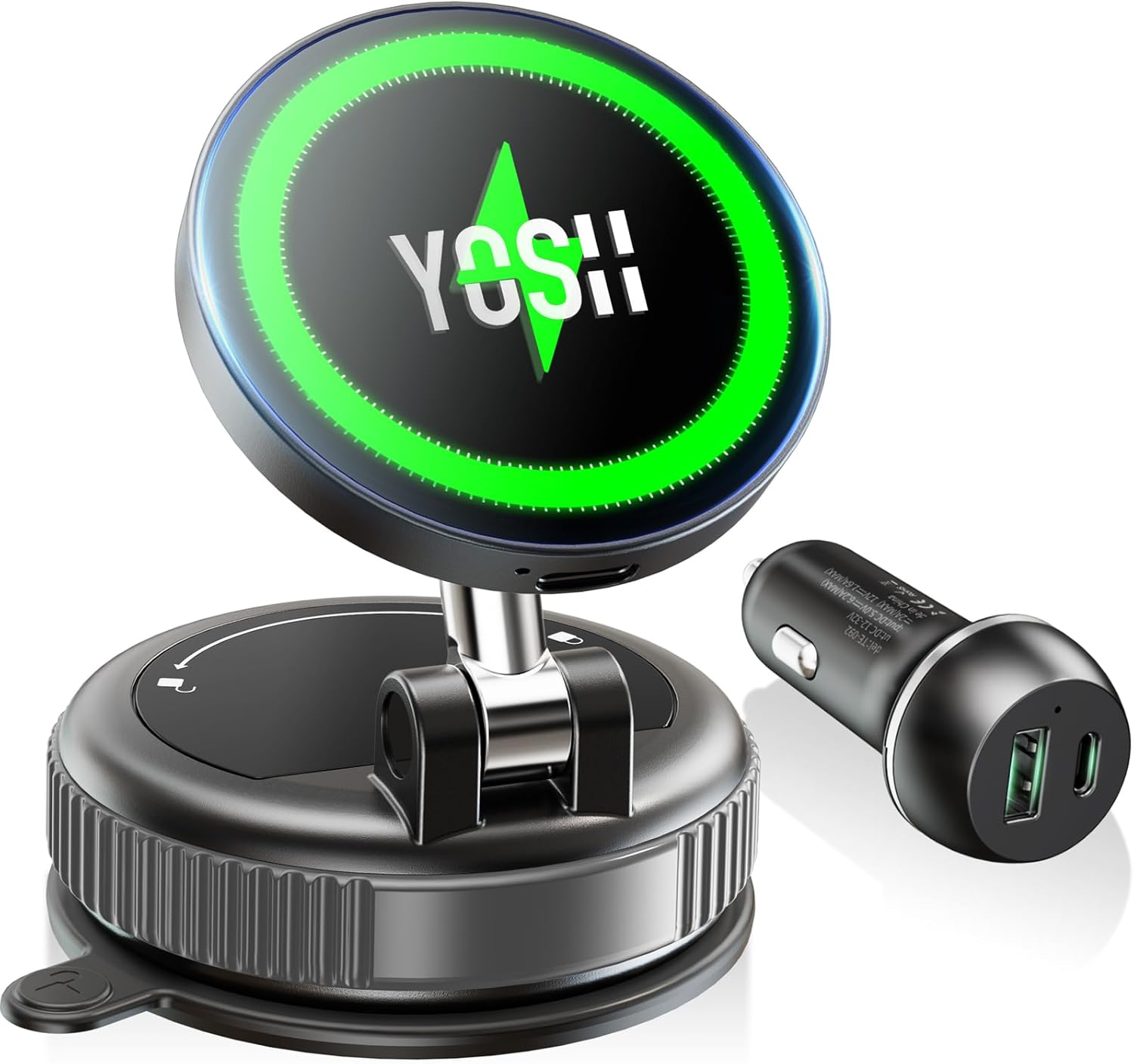 Thumbnail 6 de YOSH MagSafe Car Charger Mount (15W) with Dual Metal Hook for iPhone
