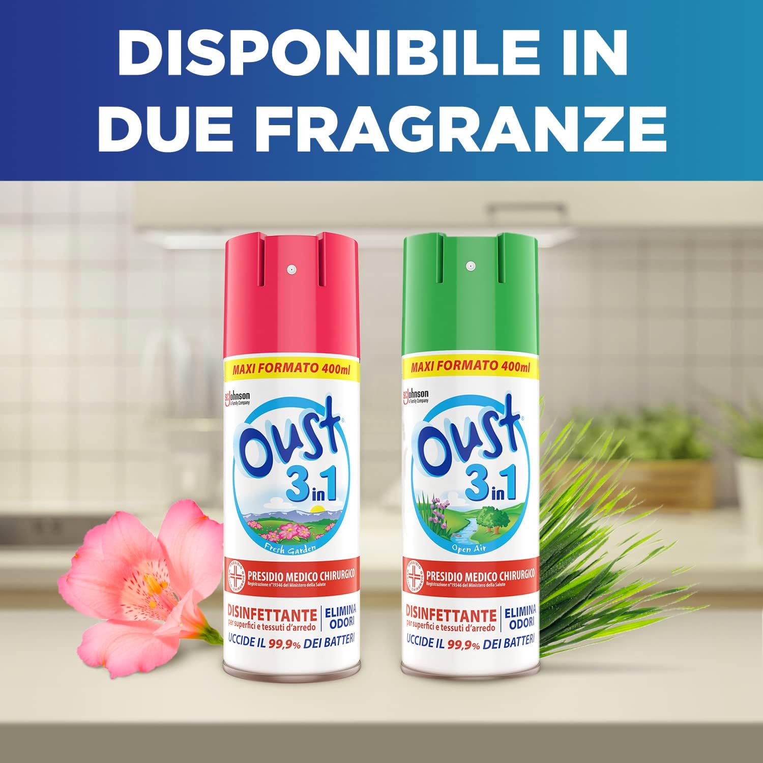 Detalle de OUST 3in1 Spray Elimina Odori Disinfettante – 3 confezioni da 400 ml