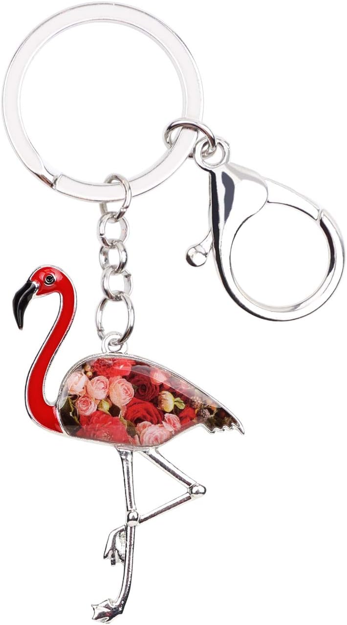 RAIDIN Porte-clés Flamant Rose Émaillé
