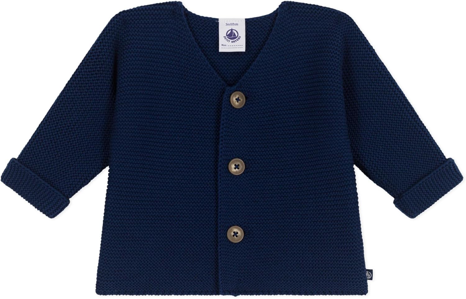 Petit Bateau Unisex Baby Strickjacke – Frontknopfverschluss, vier Farben