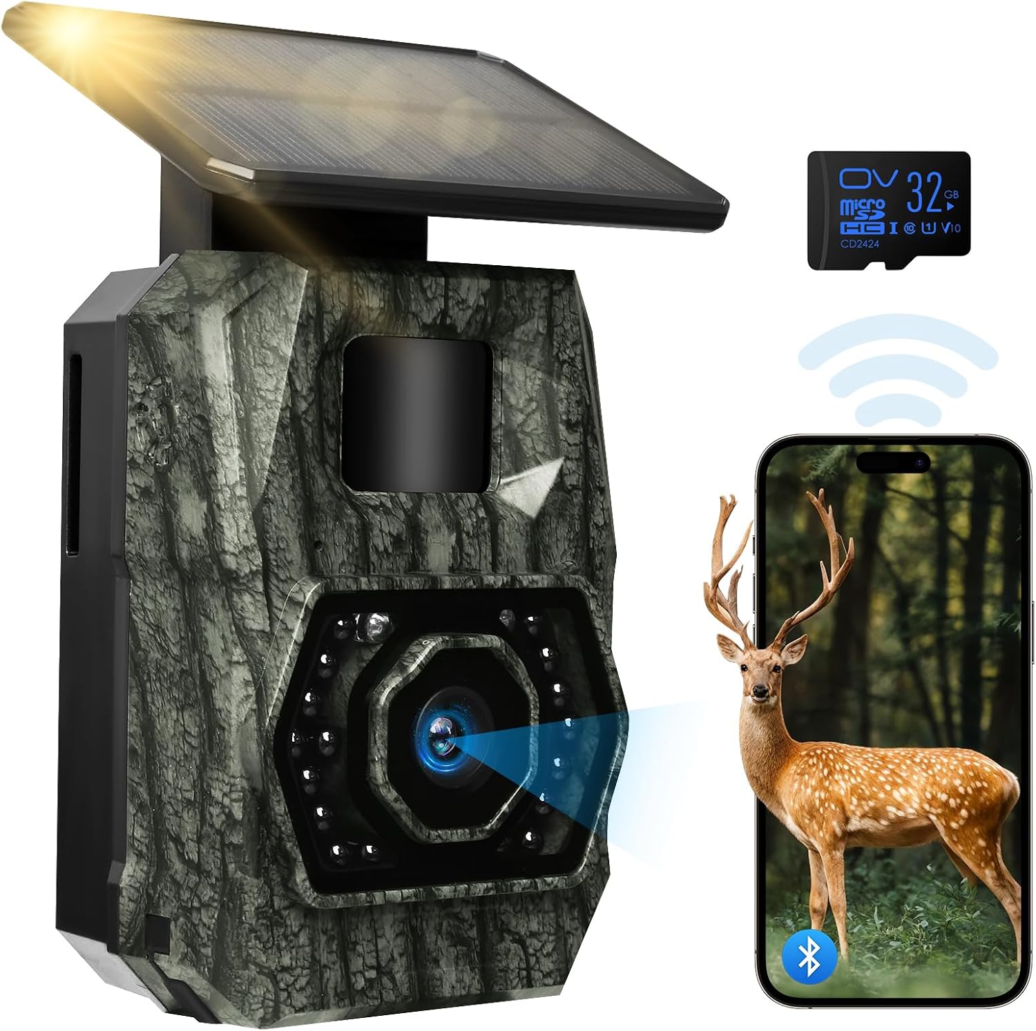 Detalle de MAXDONE PH970S Solar Trail Camera, 4K Video, 64MP, Wi-Fi, IP66