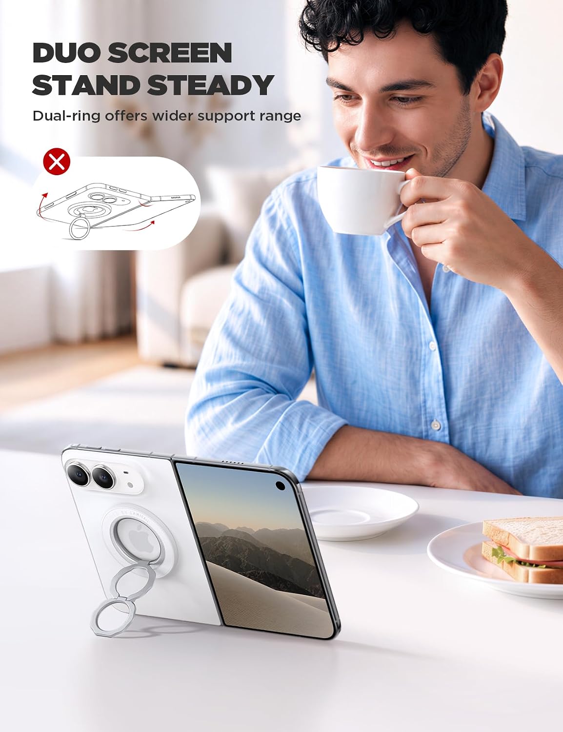 Detalle 2 de Lamicall Magnetic Phone Ring Grip 4mm Slim