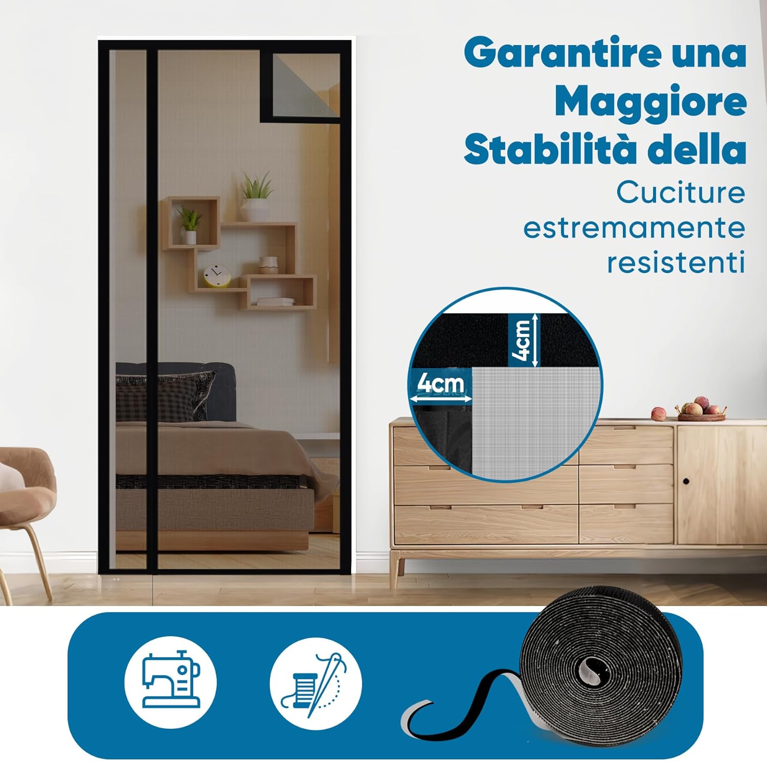 Thumbnail 1 de Sekey Mosquitera de Fibra de Vidrio con Cierre Magnético 🦟