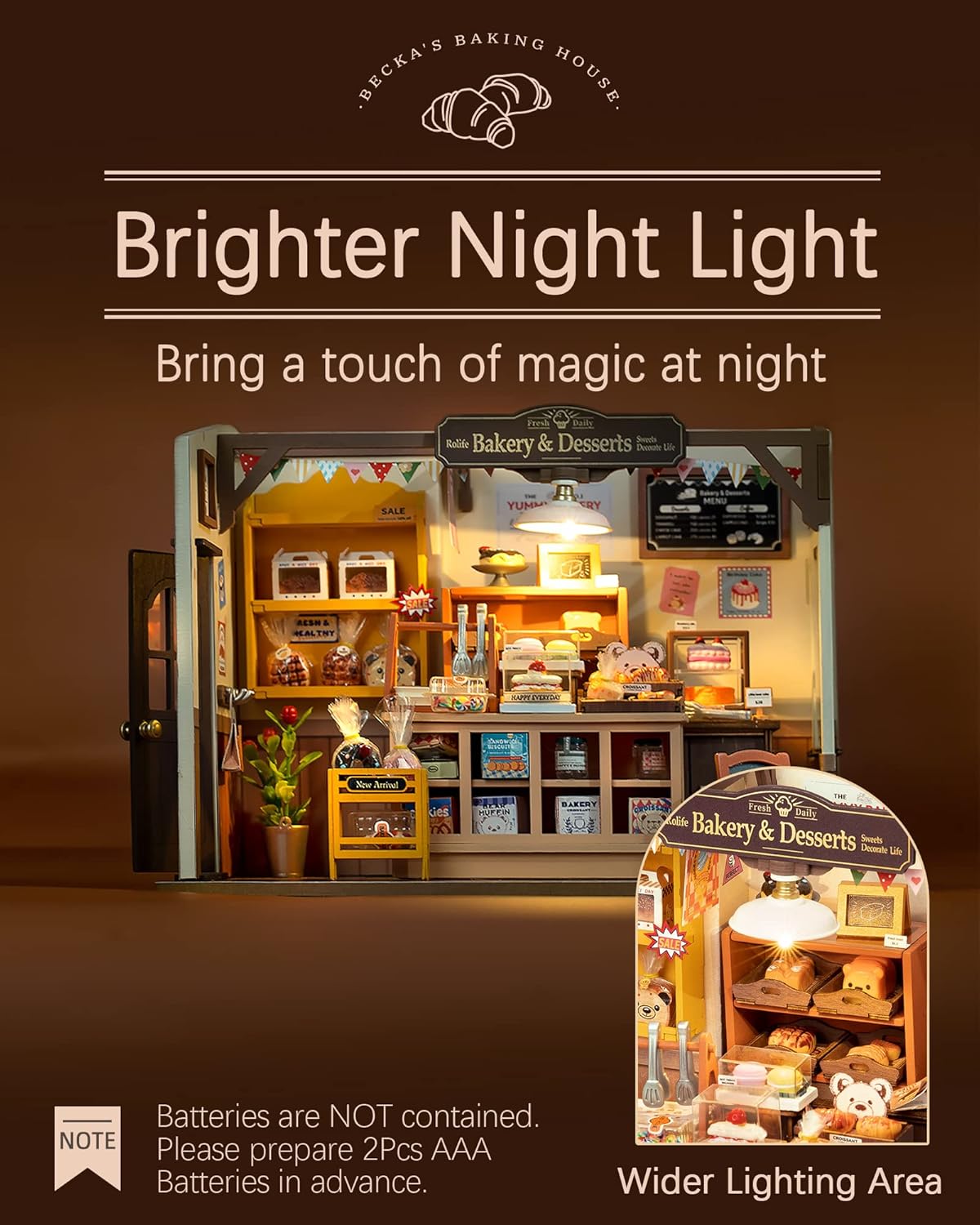 Thumbnail 3 de ROLIfe Maison Miniature à construire en bois avec LED — kit DIY pour diorama et décoration