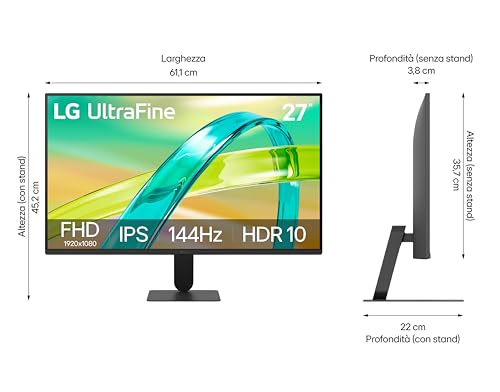 Thumbnail 16 de LG 27U411B: Monitor da 27" IPS Full HD 144Hz con HDR10, FreeSync Premium e design borderless