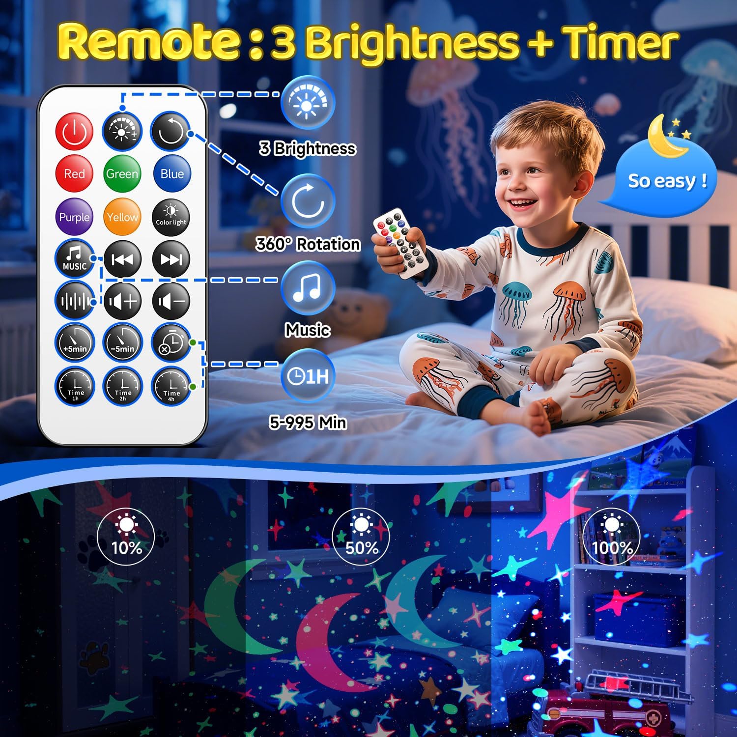 Thumbnail 5 de COOLNIGHT White Noise Machine Baby with Night Light Projector, 30 soothing sounds + 31 colours, timer & remote