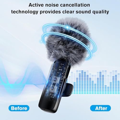 Detalle de voijump 2026 Wireless Lavalier Microphone (2-Pack) for iPhone, Android & More