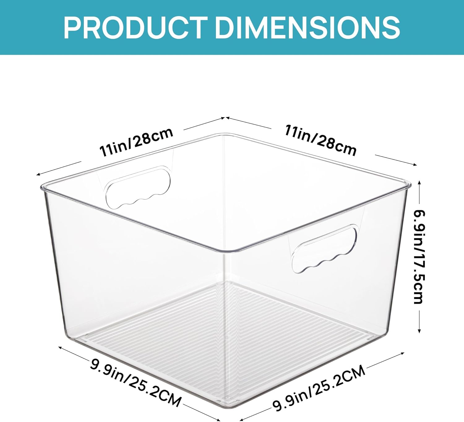 Thumbnail 1 de Vtopmart 4 Pack Clear Storage Bins 6.9in