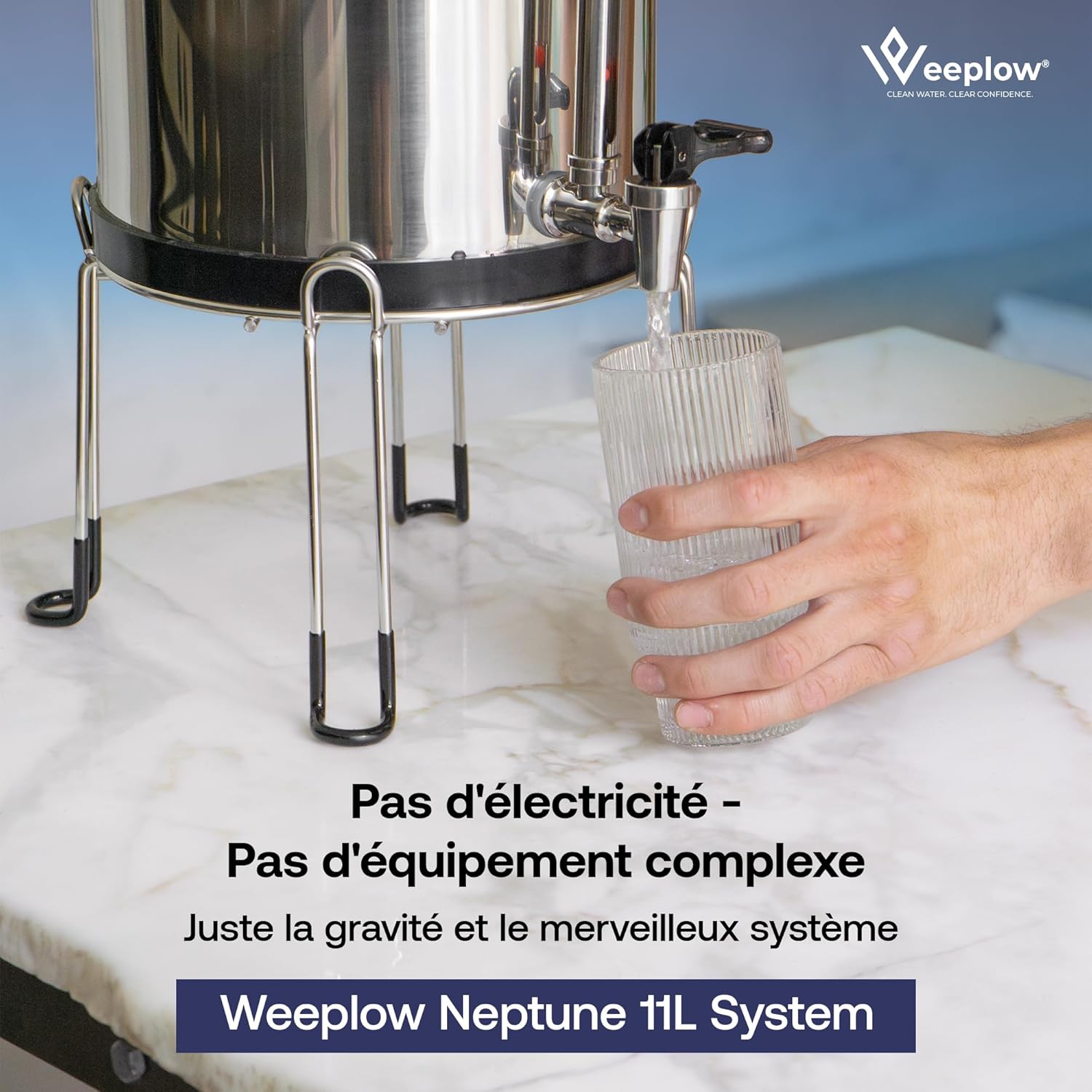Thumbnail 2 de Weeplow Neptune : système de filtration d’eau par gravité 11 litres en AISI 304 avec 2 cartouches O’Pure 2