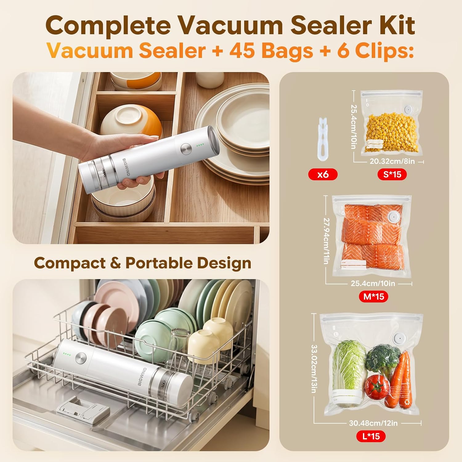 Thumbnail 5 de Handheld Vacuum Sealer with 45 Reusable Bags