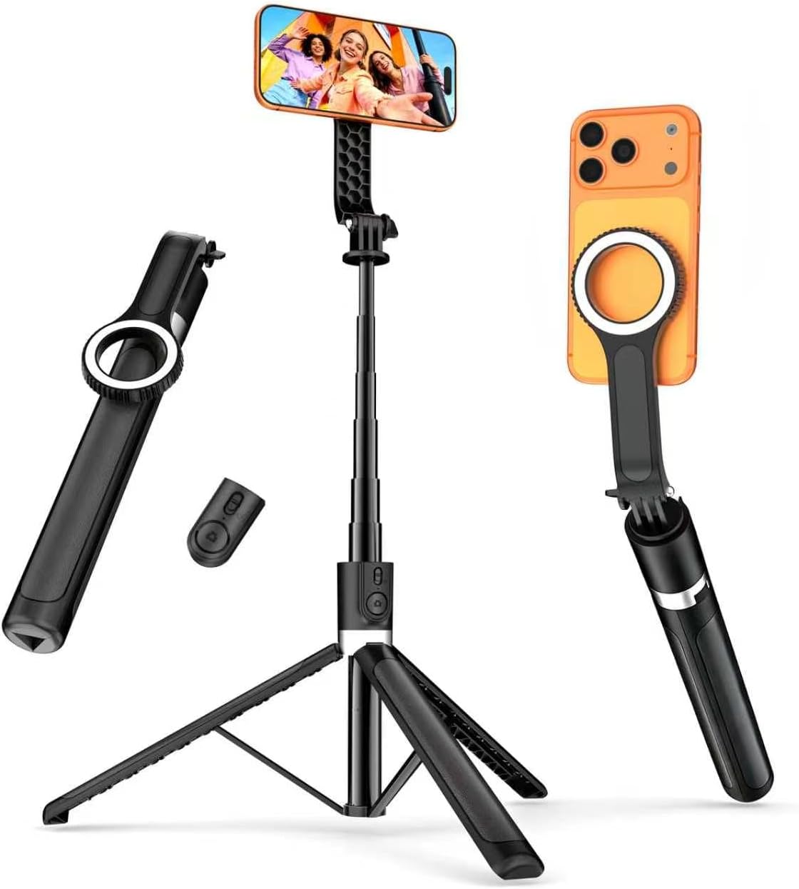 Detalle de RISEOFLE X6 Ultra 70-Inch Magnetic Phone Tripod with Bluetooth Remote