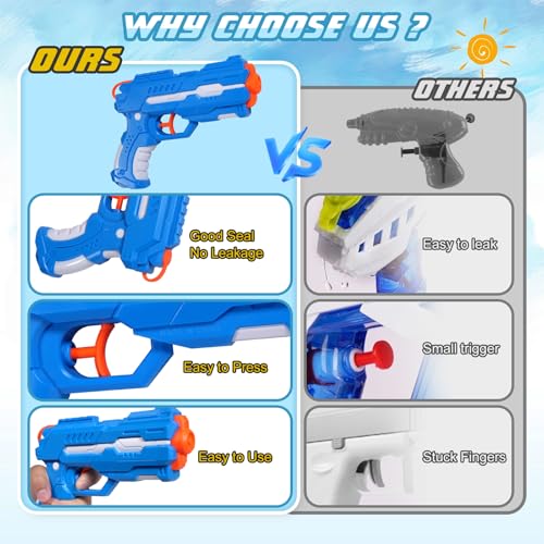 Thumbnail 4 de MOZOOSON 4 pistolas de agua de 175 ml: juego en equipo seguro y divertido para niños