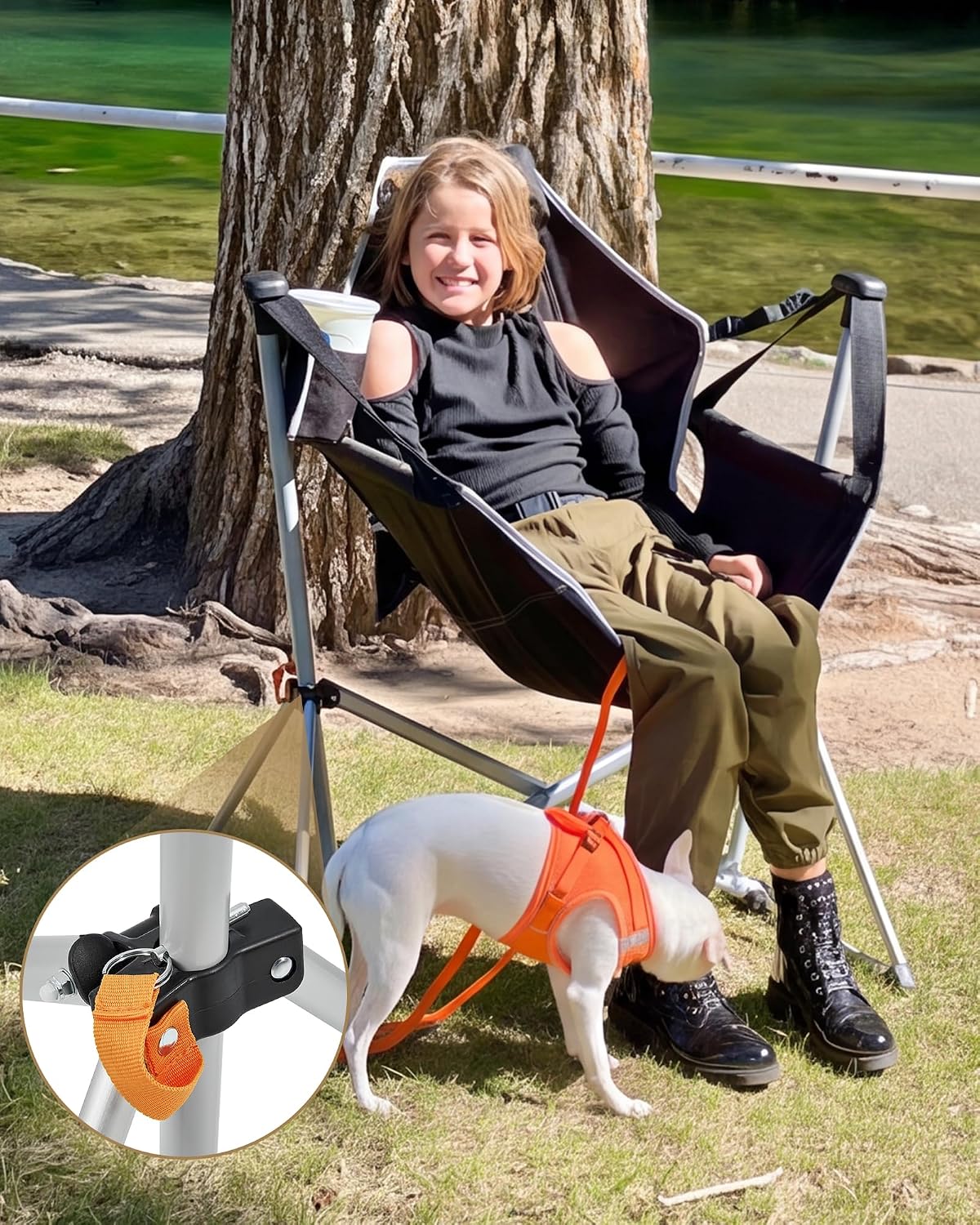 Detalle de KingCamp Hammock Camping Chair with Adjustable Recline (Up to 400 lbs) — Oversized Portable Rocking Camp Chair